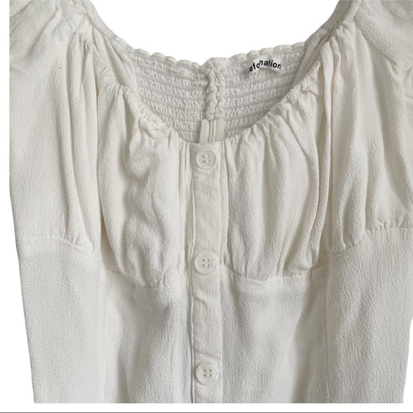 Reformation Honor Off the Shoulder Button Up Top - Picture 4 of 8